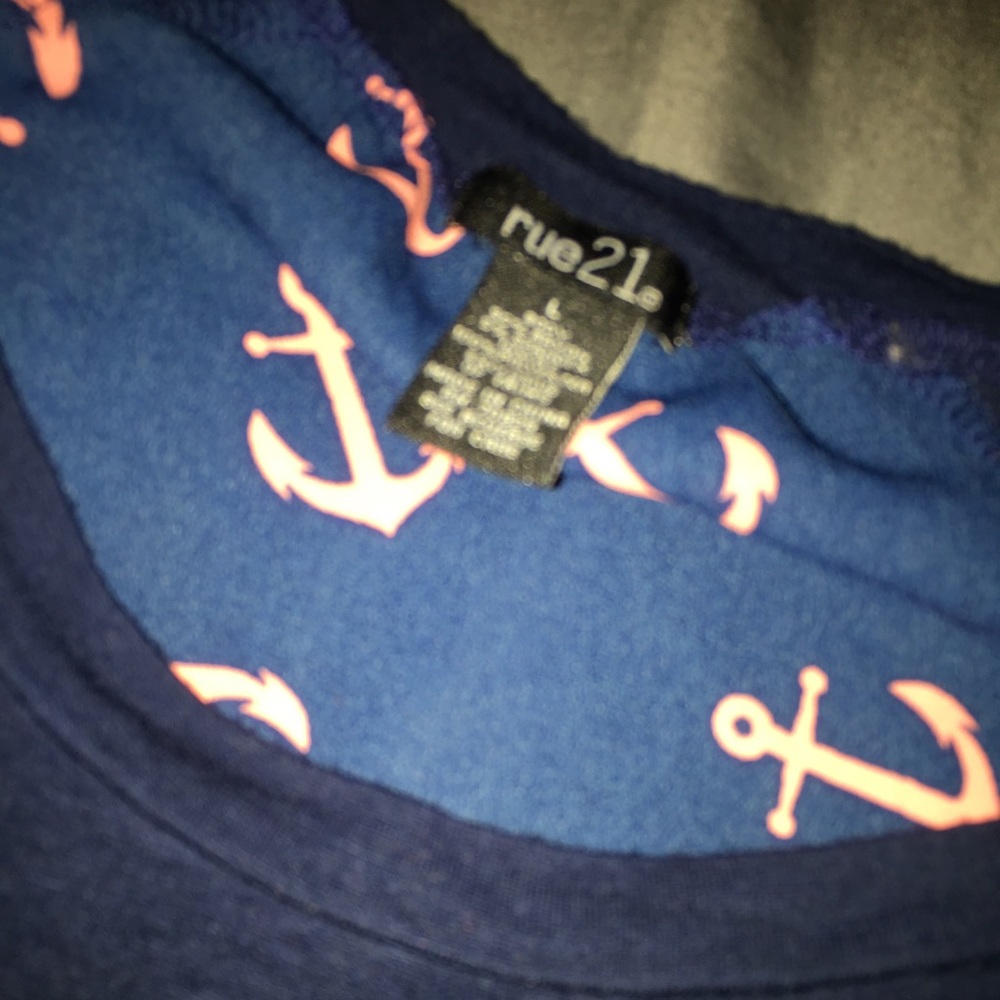 Pink and Blue anchor blouse